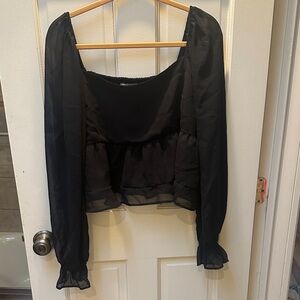 Abercrombie & Fitch Sheer Black Blouse